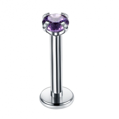 Auskarai pirsingui helix, tragus, cartilage "Violetinis akmenėlis"