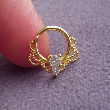 Auskarai pirsingui septum, daith "Du akmenėliai"